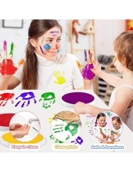 Almohadillas de Tinta Grandes Biggun - 12 Colores Lavables Almohadillas de Tinta Grandes Biggun - 12 Colores Lavables