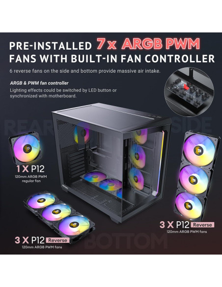 Caja PC Antec C5 ARGB Mid-Tower ATX con 7 Ventiladores ARGB Caja PC Antec C5 ARGB Mid-Tower ATX con 7 Ventiladores ARGB