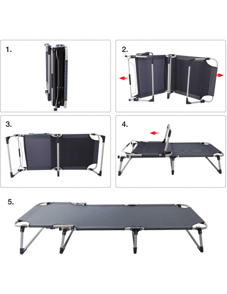 Silla Lounge Plegable REDCAMP con Almohada y 4 Posiciones Silla Lounge Plegable REDCAMP con Almohada y 4 Posiciones