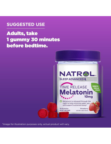 Gominolas de Melatonina Natrol 10 mg Sabor Fresa 35 Unidades