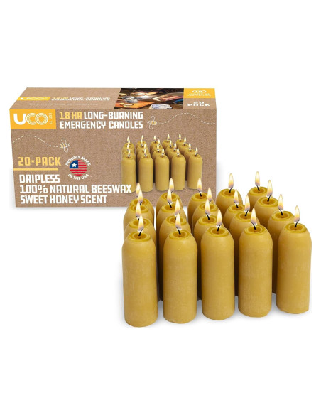 Velas de Cera de Abeja UCO - Paquete de 20 Velas de Emergencia Velas de Cera de Abeja UCO - Paquete de 20 Velas de Emergencia