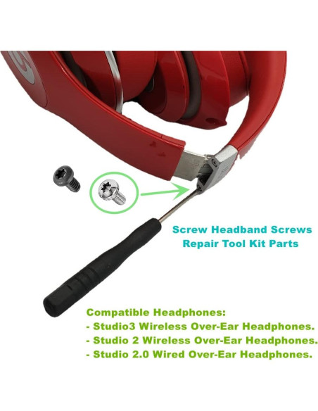Repuestos de Tornillos para Auriculares Beats Studio 1.0/2.0/3.0 Repuestos de Tornillos para Auriculares Beats Studio 1.0/2.0/3.0