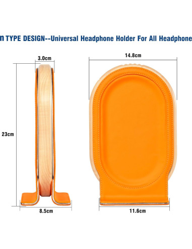 Soporte para Auriculares de Madera SAMDI Naranja Arce Universal