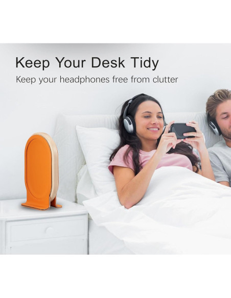 Soporte para Auriculares de Madera SAMDI Naranja Arce Universal Soporte para Auriculares de Madera SAMDI Naranja Arce Universal