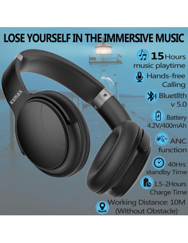 Auriculares Bluetooth EXMAX H5 ANC Hi-Fi Inalámbricos 241g