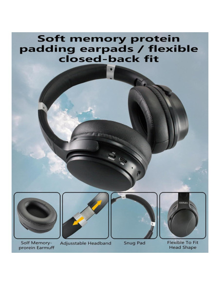 Auriculares Bluetooth EXMAX H5 ANC Hi-Fi Inalámbricos 241g Auriculares Bluetooth EXMAX H5 ANC Hi-Fi Inalámbricos 241g