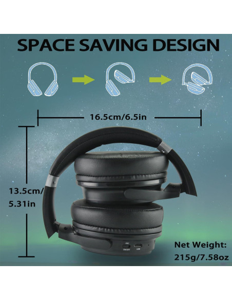 Auriculares Bluetooth EXMAX H5 ANC Hi-Fi Inalámbricos 241g Auriculares Bluetooth EXMAX H5 ANC Hi-Fi Inalámbricos 241g