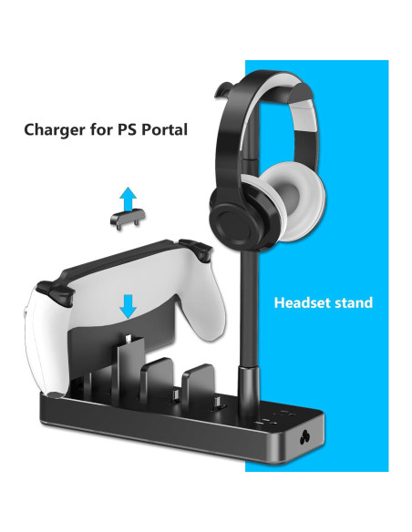 Soporte para Auriculares KAFRI RGB con Cargador USB-C y 2 Salidas Soporte para Auriculares KAFRI RGB con Cargador USB-C y 2 Salidas