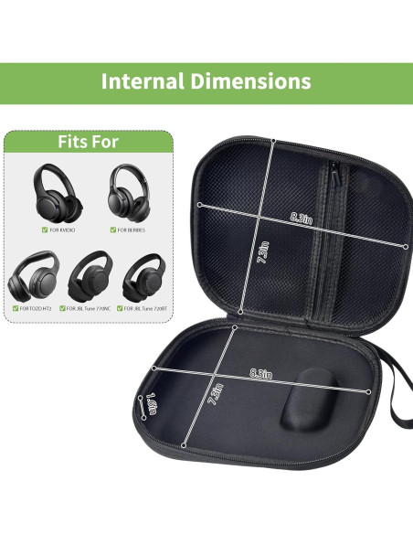 Funda para Auriculares ALKOO Compatible con JBL y Sony - Negro Funda para Auriculares ALKOO Compatible con JBL y Sony - Negro