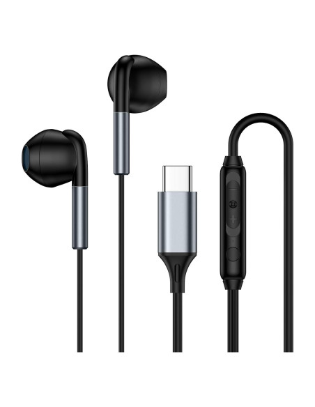 Auriculares USB C Samsung Galaxy A17 S25 S24 S23 S22 S21 Negro Auriculares USB C Samsung Galaxy A17 S25 S24 S23 S22 S21 Negro