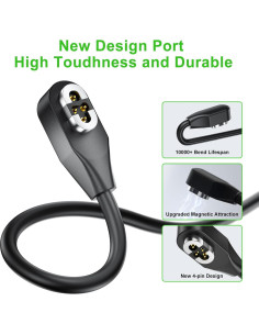 Cable de Carga Magnético USB 4 Pines para Shokz OpenSwim Pro S710 - 2 Pack 1.01m 2