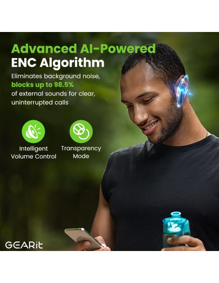 Auriculares Inalámbricos GEARit RM Bluetooth 5.4 con ANC 22h Auriculares Inalámbricos GEARit RM Bluetooth 5.4 con ANC 22h