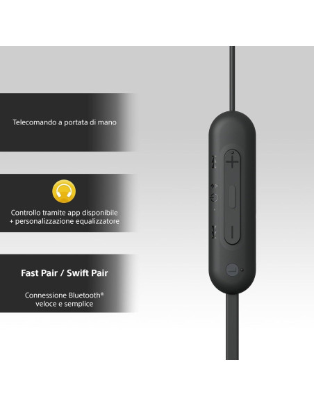 Auriculares Inalámbricos Sony WI-C100 Bluetooth Negro 25h Batería Auriculares Inalámbricos Sony WI-C100 Bluetooth Negro 25h Batería