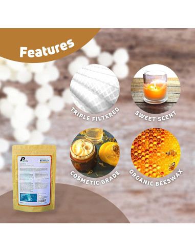 Pellets de Cera de Abeja Orgánica PURIME 0.47 kg - Grado Alimenticio