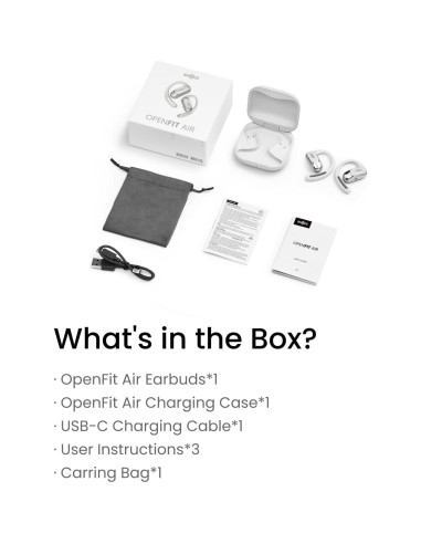 Auriculares Inalámbricos SHOKZ OpenFit Air - Sonido Premium, Resistente al Agua, Blanco