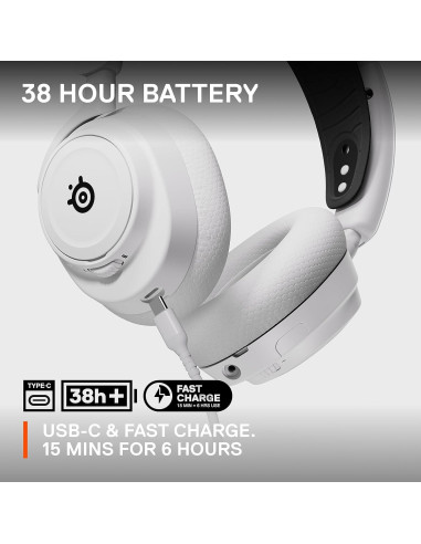 Auriculares Inalámbricos SteelSeries Arctis Nova 7X - 2.4GHz + Bluetooth - Xbox, PS5, PC - Blanco (Renovado)