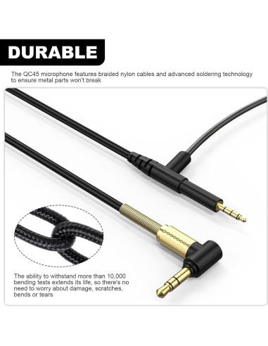 Micrófono Boom QC45 Zosvoses para Auriculares Bose y JBL 1.8m