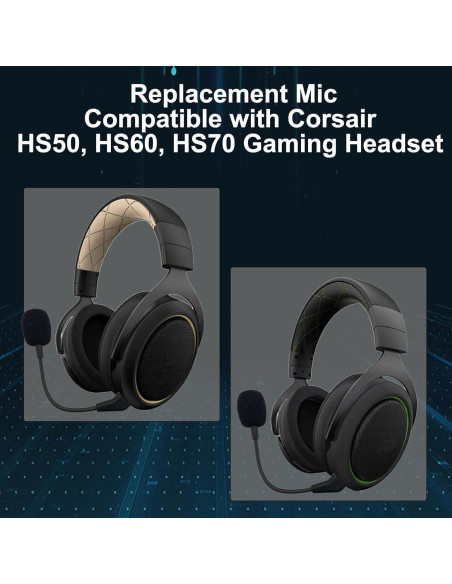 Micrófono de Reemplazo SPTSSWET para Auriculares Corsair HS50 HS60 HS70 Micrófono de Reemplazo SPTSSWET para Auriculares Corsair HS50 HS60 HS70