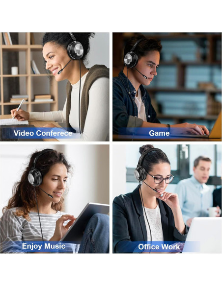 Auriculares USB Voistek 880FA con micrófono y cancelación de ruido Auriculares USB Voistek 880FA con micrófono y cancelación de ruido