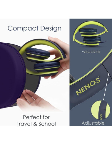 Auriculares NENOS para Niños Plegables con Volumen Limitado 93dB