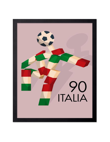Póster Vintage Copa Mundial 1990 Italia - 20x25 cm - Sin Marco