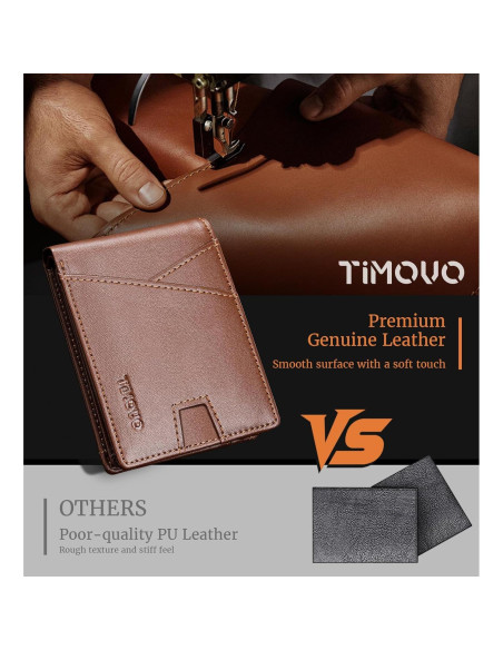 Cartera Bifold TiMOVO para Hombres con Bloqueo RFID - Marrón Oscuro Cartera Bifold TiMOVO para Hombres con Bloqueo RFID - Marrón Oscuro
