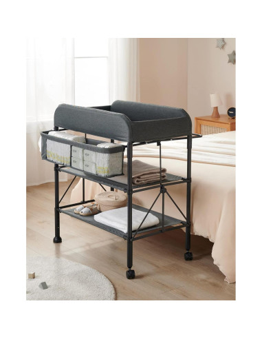Mesa de Cambio BEKA Plegable y Ajustable para Bebé - Gris