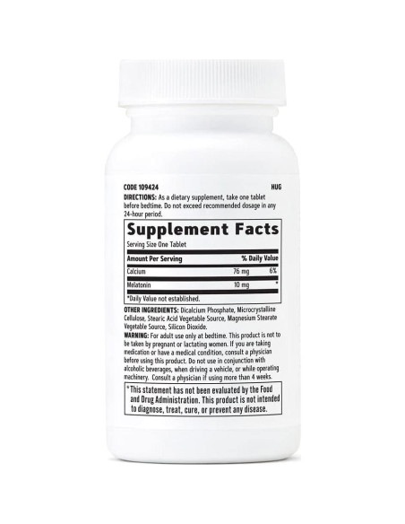 Melatonina GNC 10mg Doble - 60 Días, Calcio Adicional Melatonina GNC 10mg Doble - 60 Días, Calcio Adicional