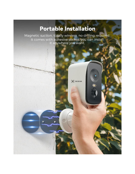 Cámara de Seguridad Inalámbrica COCOCAM 4G 2K Portátil IP66 Cámara de Seguridad Inalámbrica COCOCAM 4G 2K Portátil IP66