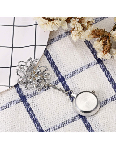 Reloj de enfermera Lancardo con flor y broche colgante