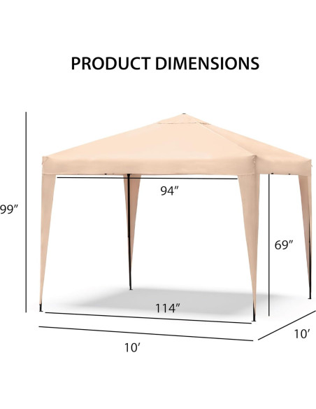 Toldo Portátil Muebles de América 3.05m x 3.05m Beige Toldo Portátil Muebles de América 3.05m x 3.05m Beige