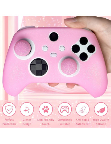 Funda de Silicona Antideslizante Rosa para Controlador Xbox Series X/S