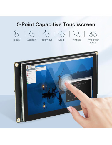 Pantalla Táctil 5" ELECROW HD 800x480 para Raspberry Pi
