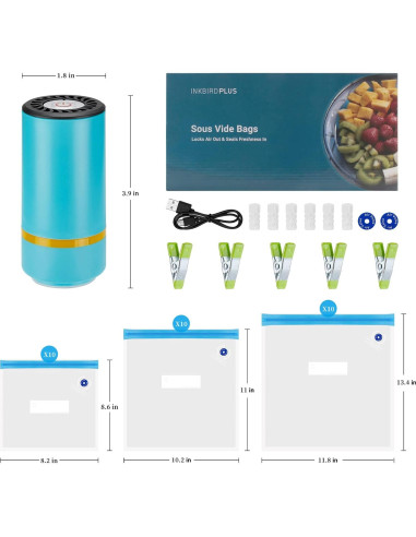 Kit de Bolsas Sous Vide Inkbird 44pcs - 30 Reutilizables BPA Free