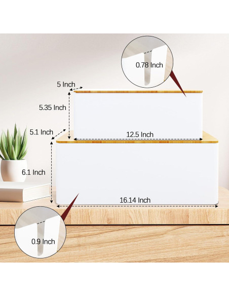 Caja Organizadora de Cables MAXTBEE Paquete de 2 Blanca Caja Organizadora de Cables MAXTBEE Paquete de 2 Blanca