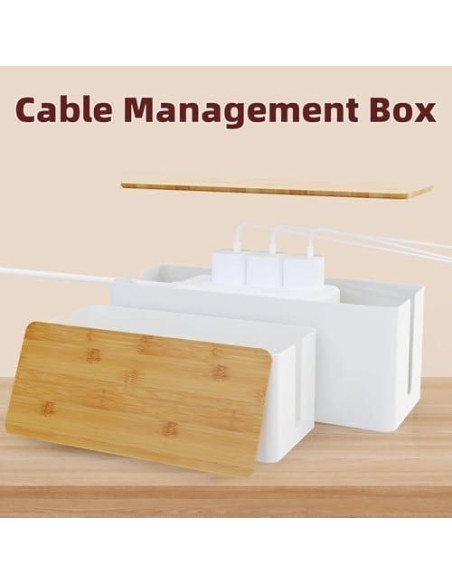 Caja Organizadora de Cables MAXTBEE Paquete de 2 Blanca Caja Organizadora de Cables MAXTBEE Paquete de 2 Blanca