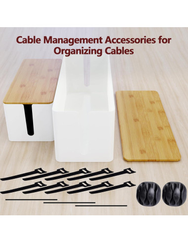 Caja Organizadora de Cables MAXTBEE Paquete de 2 Blanca