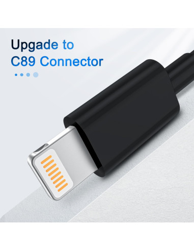Paquete de 4 Cables USB a Lightning MFi 2m Negro para iPhone
