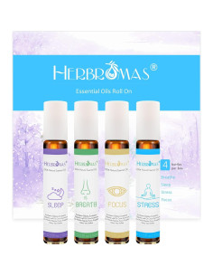 Set de Aceites Esenciales Herbromas 4x9.8ml Roll On Aromaterapia 2