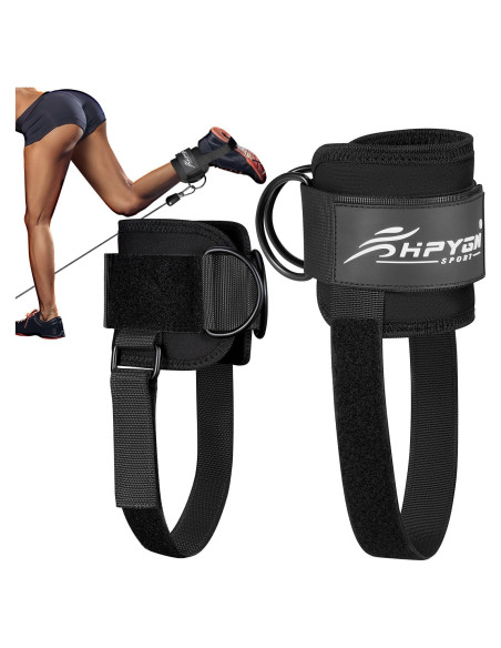 Correas de Tobillo Acolchadas HPYGN para Gimnasio - Negro Correas de Tobillo Acolchadas HPYGN para Gimnasio - Negro