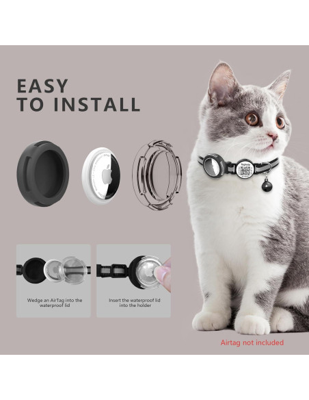 Collar para Gato Taghelp Rosa A con Soporte AirTag y QR Collar para Gato Taghelp Rosa A con Soporte AirTag y QR