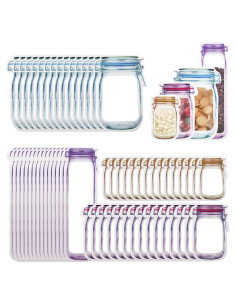 Bolsas Ziplock Reutilizables Enkrio 60 Pcs para Alimentos