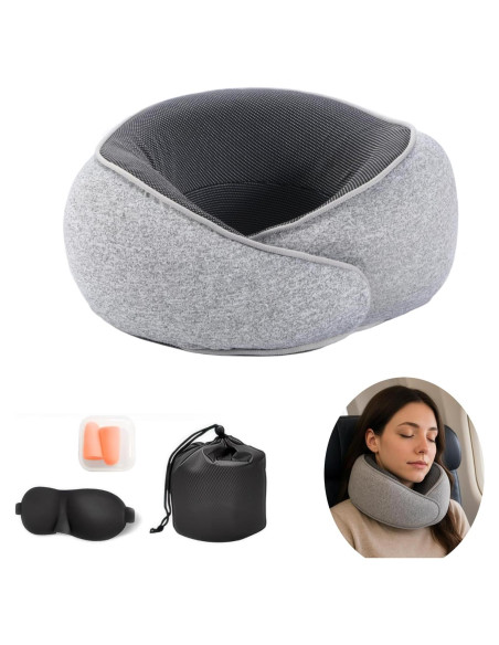 Almohada de Viaje WYCWYQDR Espuma de Memoria Gris 427g Almohada de Viaje WYCWYQDR Espuma de Memoria Gris 427g