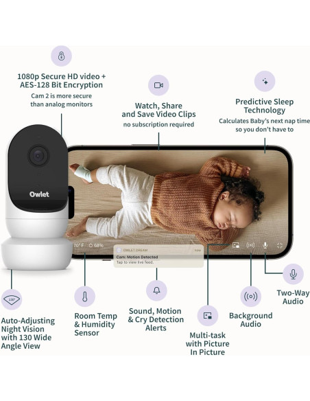 Owlet Cam 2 - Cámara Inteligente para Bebés HD 1080p - Azul Owlet Cam 2 - Cámara Inteligente para Bebés HD 1080p - Azul