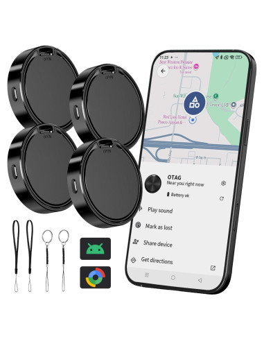 Etiqueta de Aire Android - Rastreador Bluetooth Negro - 4 Unidades