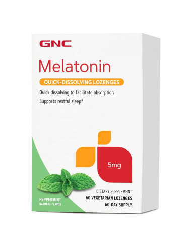 GNC Melatonina 5 mg Pastillas Disolución Rápida Menta 60 Unidades