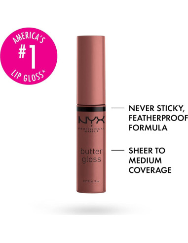 Paquete Brillo Labial NYX Butter Gloss 2 Tonos - Brownie Drip y Spiked Toffee