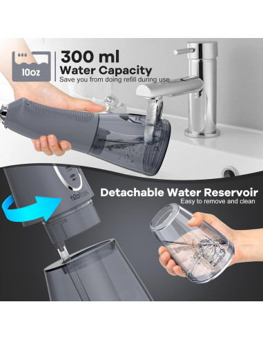 Irrigador Dental Inalámbrico H2ofloss HF-6 300ML 5 Modos IPX7