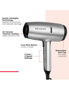 Secador de pelo Revlon Dry Max 1875W con difusor y concentrador 2
