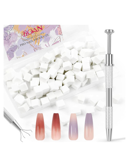 Esponjas de Uñas BQAN 100pcs 0.99cm Plata para Ombre Esponjas de Uñas BQAN 100pcs 0.99cm Plata para Ombre